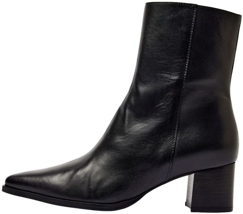 Selected Femme - Slfstine Leren Laars - Zwart - Dames