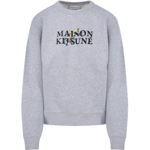 Maison Kitsuné, Dames, Sweatshirts & Hoodies, Grijs, Maat: S Katoen,