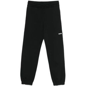 Msgm, Dames, Broeken, Zwart, Maat: XS Fleece,