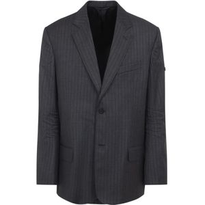 Balenciaga, Heren, Jassen, Grijs, Maat: L Wol,