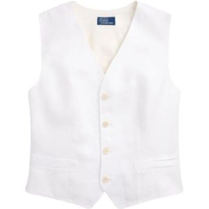 Polo Ralph Lauren, Dames, Jassen, Wit, Maat: 4XS Linnen,