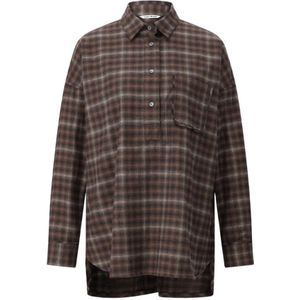 Caliban, Dames, Blouses & Shirts, Bruin, Maat: 4XS Flanel,