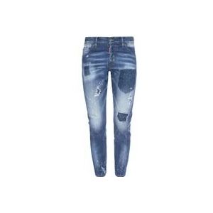 Dsquared2 Slim-fit Denim Jeans , Blue , Heren , Maat: 3XL