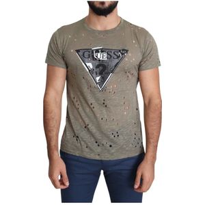 Guess, Heren, Tops, Bruin, Maat: XL Katoen,