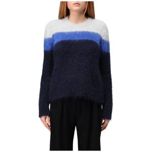 Emporio Armani, Dames, Truien, Blauw, Maat: L Mohair,