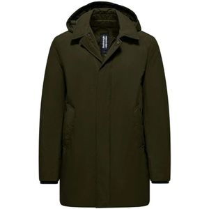 BomBoogie, Heren, Mantels, Groen, Maat: L Leer,