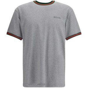 Gucci, Heren, Tops, Grijs, Maat: M Katoen,