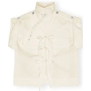 Ganni, Dames, Blouses & Shirts, Beige, Maat: S Katoen,