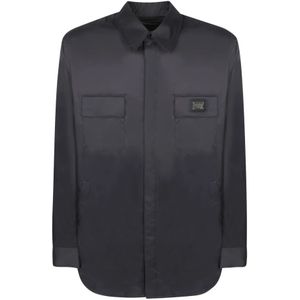 Dolce & Gabbana, Heren, Overhemden, Zwart, Maat: L Poliester,