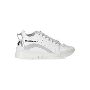 Dsquared2 Legendarische Wit Zilver Geperforeerde Sneaker , White , Dames , Maat: 37 EU