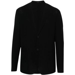 Giorgio Armani, Heren, Jassen, Blauw, Maat: M Wol,