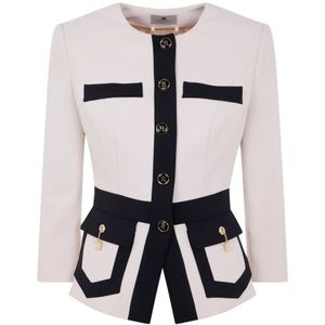 Elisabetta Franchi, Dames, Jassen, Wit, Maat: M Poliester,