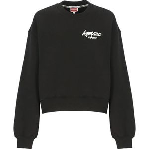 Kenzo, Dames, Sweatshirts & Hoodies, Zwart, Maat: S Katoen,