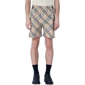 Burberry, Heren, Korte broeken, Beige, Maat: M Poliester,