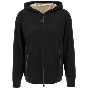 Brunello Cucinelli, Dames, Sweatshirts & Hoodies, Zwart, Maat: XL Katoen,