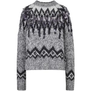 Roberto Collina, Dames, Truien, Grijs, Maat: M Katoen,