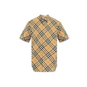 Burberry Geruite overhemd , Beige , Heren , Maat: XL
