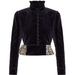 Chloé, Dames, Jassen, Blauw, Maat: S Velours,