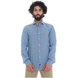 Fay, Heren, Overhemden, Blauw, Maat: XS Katoen,