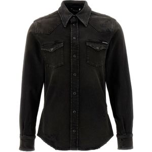 Dolce & Gabbana, Heren, Overhemden, Zwart, Maat: M