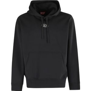 Diesel, Heren, Sweatshirts & Hoodies, Zwart, Maat: S Katoen,