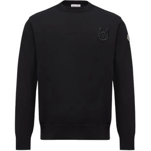 Moncler, Heren, Sweatshirts & Hoodies, Zwart, Maat: M Katoen,