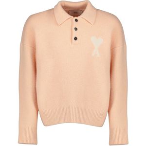 Ami Paris, unisex, Truien, Roze, Maat: 2XS Wol,