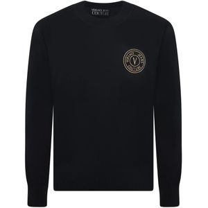 Versace Jeans Couture, Heren, Truien, Zwart, Maat: L Katoen,