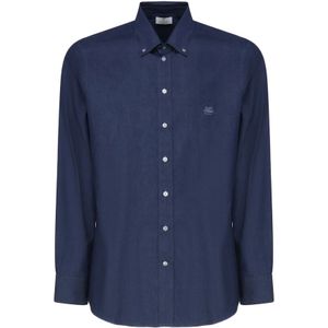 Etro, Heren, Overhemden, Blauw, Maat: M Denim,