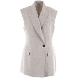Brunello Cucinelli, Dames, Jassen, Grijs, Maat: S Linnen,