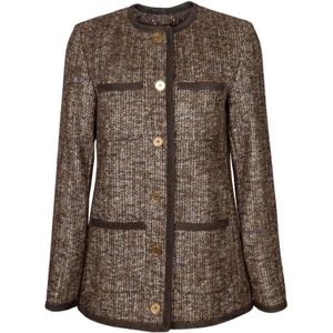Golden Goose, Dames, Jassen, Bruin, Maat: 2XS Tweed,