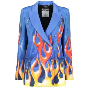 Moschino, Dames, Jassen, Veelkleurig, Maat: 3XS Wol,