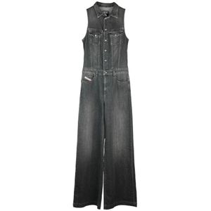 Diesel, Dames, Jumpsuits & Playsuits, Grijs, Maat: S Denim,