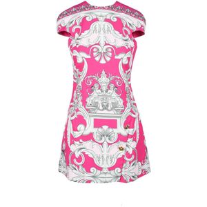 Versace, Dames, Jurken, Roze, Maat: XS Viscose,