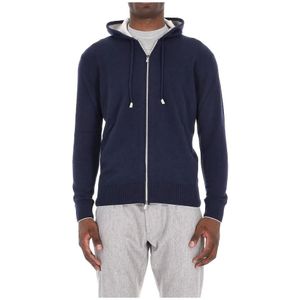 Eleventy, Heren, Sweatshirts & Hoodies, Blauw, Maat: L Kasjmier,