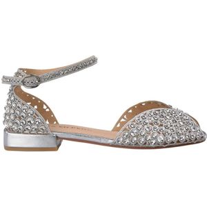 Alma EN Pena - Dames - Sandalen - Grijs - Platte Comfort Sandaal met Gespen en Studs
