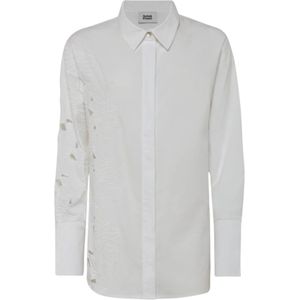 Alpha Studio, Dames, Blouses & Shirts, Wit, Maat: M Zijde,