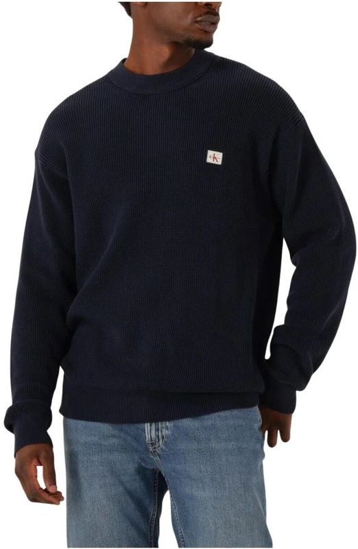 Calvin Klein Jeans - Gebreide Pullover - Katoen - Los Model - Ronde Hals