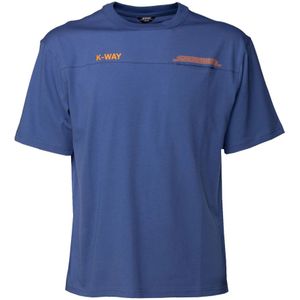 K-Way, Heren, Tops, Blauw, Maat: M Katoen,