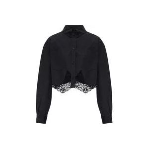 Burberry Shirt met kanten afwerking , Black , Dames , Maat: 2XS