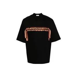 Lanvin Zwarte T-shirts en Polos met Curblace Oversized Stijl , Black , Heren , Maat: M