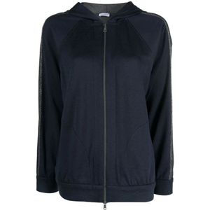 Brunello Cucinelli, Dames, Sweatshirts & Hoodies, Blauw, Maat: S Katoen,