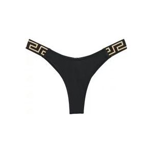 Versace Zwart Zee Kleding met Greca Rand , Black , Dames , Maat: L