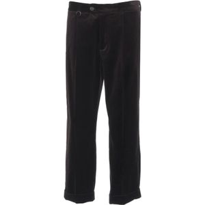 Paolo Pecora, Heren, Broeken, Bruin, Maat: S Katoen,