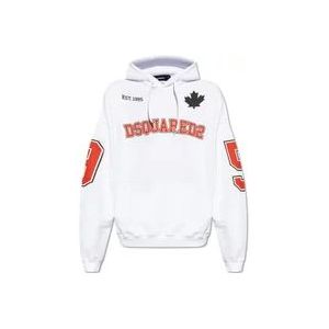 Dsquared2 Bedrukte hoodie , White , Heren , Maat: XL