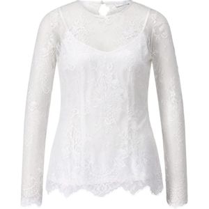 Young Couture by Barbara Schwarzer, Dames, Blouses & Shirts, Wit, Maat: S Satijn,