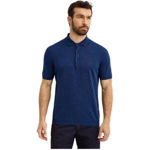 Fay, Heren, Tops, Blauw, Maat: M Katoen,