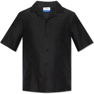 Off-White - Zijden Overhemd - Zwart - Zijde - Korte Mouwen - Knoopsluiting