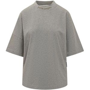 Palm Angels, Dames, Tops, Grijs, Maat: XS Katoen,
