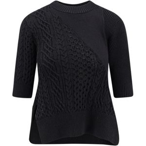 Sacai, Dames, Truien, Zwart, Maat: S Katoen,